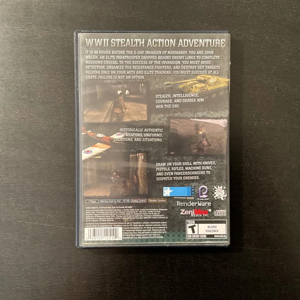 Airborne Troops Countdown to D-Day Sony PlayStation 2 PS2‎ Game Complete